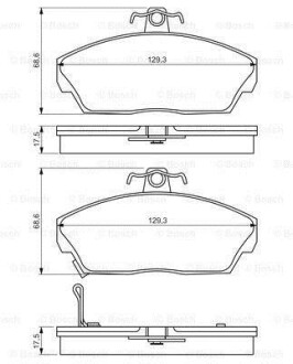 Колодки гальмівні дискові HONDA/ROVER Civic/25/45/200/400/800 \'\'F \'\'1,4-2,0 \'\'05 PR2 BOSCH 0986495233