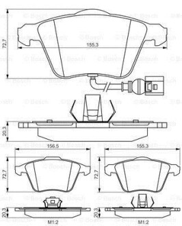 Колодки гальмівні дискові AUDI/VW S3/TT/Leon/Passat/Golf IV/V \'\'F \'\'>>08 PR2 BOSCH 0986495261