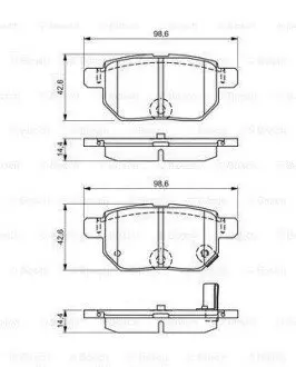 Гальмівні колод. задн. Toyota Yaris, IQ, AURIS 07 - BOSCH 0986495286 (фото 1)