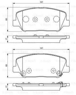 KIA гальмів.колодки передн. Ceed,Cerato 13-, Carens 1,7CRDi 13-,Hyundai i30,Grandeur BOSCH 0986495337