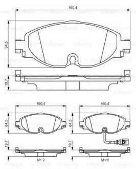 Комплект гальмівних колодок із 4 шт. дисків BOSCH 0 986 495 347