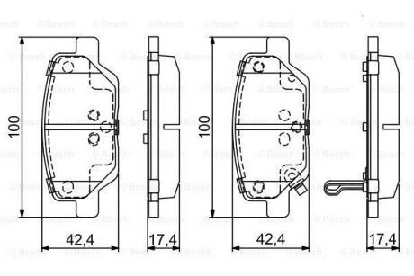 Колодки гальмівні дискові (комплект 4 шт) BOSCH 0986495393