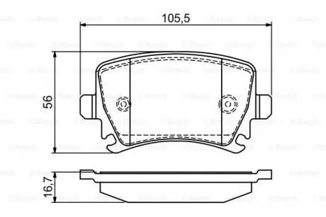 Комплект тормозных колодок из 4 шт. дисков BOSCH 0986495453 (фото 1)