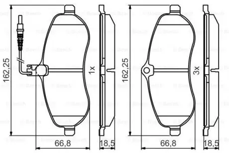 ДИСКОВІ КОЛОДКИ ПЕРЕДНІ PREMIUM2 BOSCH 0 986 495 460 (фото 1)