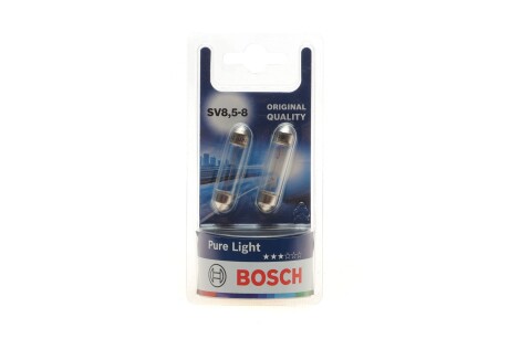 Автолампа C10W 12V 10W SV8.5-8 Pure Light (blister/К-кт 2 шт.) BOSCH 1987301014