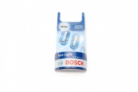 Автолампа W5W 12V 5W W2.1x9.5d (к-кт 2шт) BOSCH 1 987 301 026