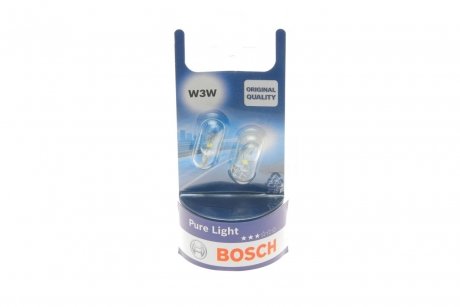 Автолампа W3W 12V 3W W2.1x9.5d Pure Light (без цоколя) (блистер/2шт.) BOSCH 1 987 301 028