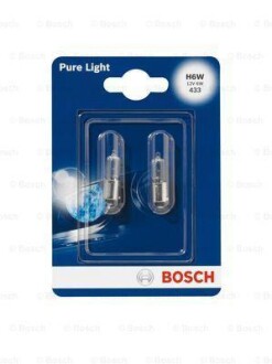 Автолампа H6W 12V 6W BAX9s Pure Light (BL/к-кт 2шт.) BOSCH 1 987 301 035