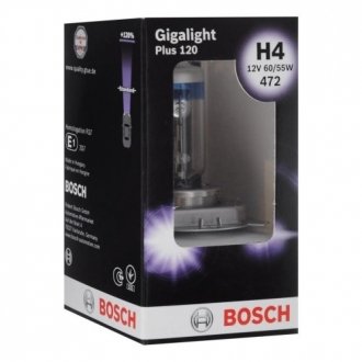 Лампа H4 60/55W 12V Gigalight Plus 120 бокс 1 шт. - кратн. 20 шт - НЕ постачається BOSCH 1 987 301 160 (фото 1)