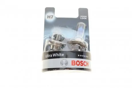 Лампочка H7 Ultra White (набір, 2 шт, 12В, Білий, 55Вт, тип гнізда: PX26D) BOSCH 1987301441