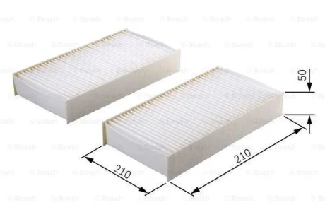 Фільтр салону, кількість 1, VOLVO FH, FH II, FH12, FH16, FH16 II, FM, FM II, FM III, FM10, FM12, FM9, FMX, FMX II, FMX III 08.93- BOSCH 1987431167