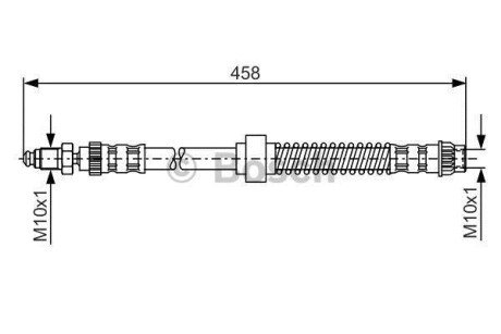 PEUGEOT шланг гальмівний передній 405 92- BOSCH 1987476534