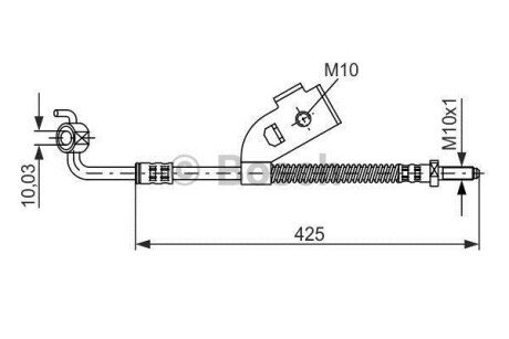 FORD шланг гальмівний передн. лів. Escort/Orion 90- BOSCH 1987476568
