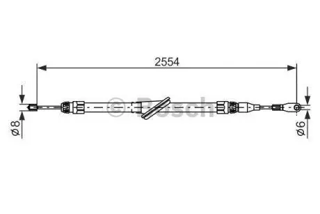 Трос ручного гальм. DB C202 BOSCH 1987477699