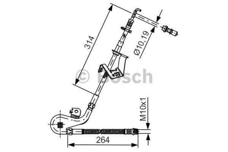 Шланг тормозной (передний) Citroen C5/C6/Peugeot 407 05-(R) BOSCH 1 987 481 428