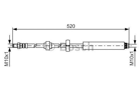 PEUGEOT шланг гальмівний передн 208 12- BOSCH 1987481436