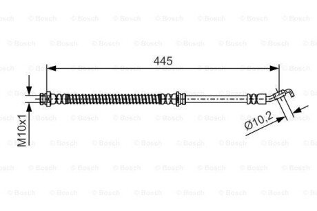 Шланг гальм. передн. MITSUBISHI COLT V -03 BOSCH 1987481723