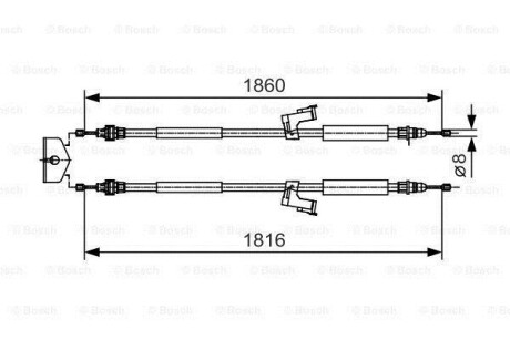 Трос ручного тормоза BOSCH 1987482019