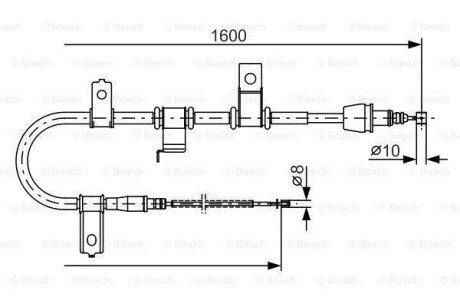 HYUNDAI трос гальмівний лів. без ABS Getz BOSCH 1987482073