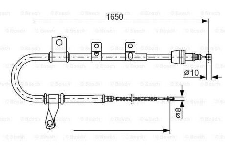 Гальмівний трос 1650mm HYUNDAI Matrix \'\'RL \'\'01-10 BOSCH 1987482074