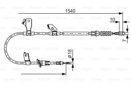 Трос ручника (L) Mitsubishi Colt/Smart Forfour 04-09 BOSCH 1 987 482 271