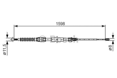 Трос остановочных тормозов BOSCH 1987482379