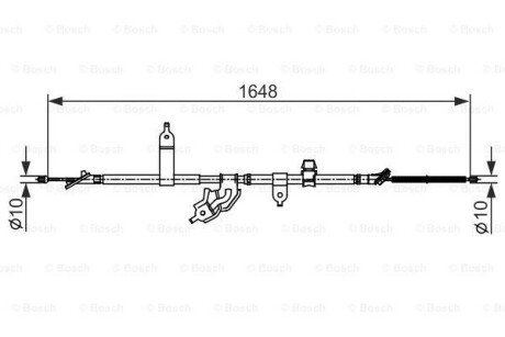 TOYOTA трос ручного гальма YARIS / VIOS седан 1.3 06- BOSCH 1987482442