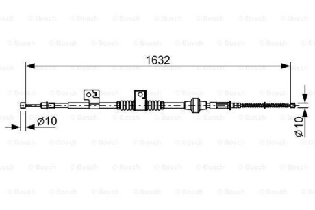 Трос ручного тормоза BOSCH 1 987 482 519