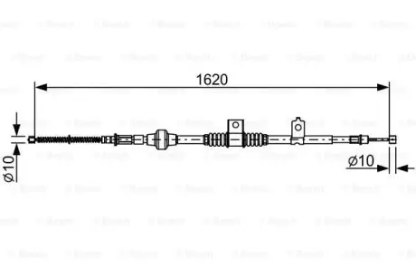 Трос гальмівний Mitsubishi Lancer X "RR "07>> BOSCH 1 987 482 521