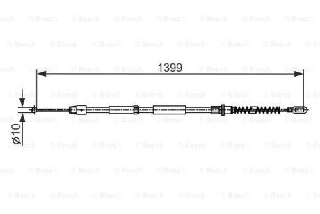 DB трос ручного гальма задн. прав./лів. Sprinter BOSCH 1987482539