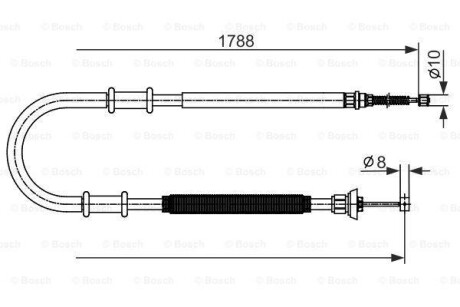 Трос ручника (L) Fiat Doblo 01-(1788mm) BOSCH 1 987 482 590