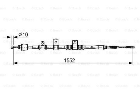 KIA трос ручн.гальма лів.Cerato 11/04 - BOSCH 1987482620