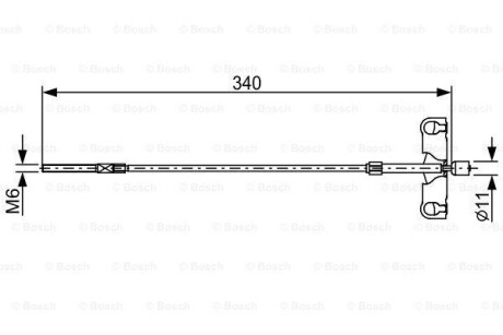 Трос ручника (передний) Toyota Auris 06-12 (L-340mm) BOSCH 1 987 482 651