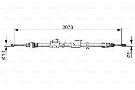 Трос ручного гальма BOSCH 1 987 482 706