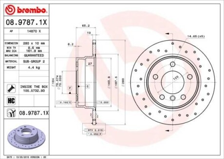 Тормозной диск BREMBO 08.9787.1X