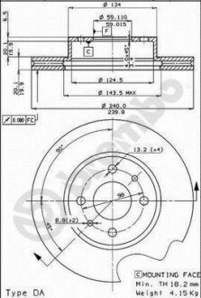 Тормозной диск BREMBO 09.3023.20