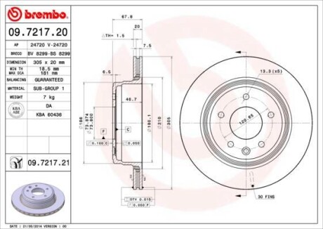 Гальмівний диск BREMBO 09.7217.21