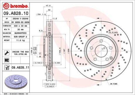 Тормозной диск BREMBO 09.A828.11