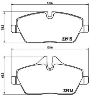 Колодка гальм. диск. MINI COOPER 06-,ONE 09-,CLUBMAN 2010-передн. BREMBO P06 034