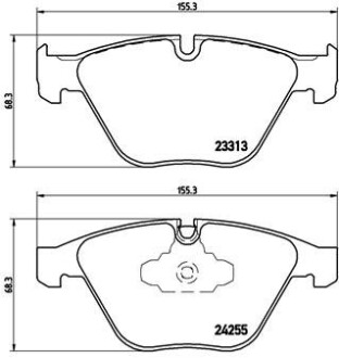 Колодка тормозов. диск. BMW 5(F10) 523I,528I,520D,525D,530D 2010 - передн. (выр-во) BREMBO P06 055