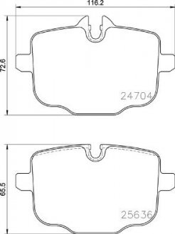 Колодки тормозные дисковые задние BMW 3 G20-21 18-, 4 G22-, 5 G30-38 16-, 6 G32 17-, 7 G11-12 15-, 8 G14-16 18-, iX 21-, X3 G01 17- BREMBO P06 101