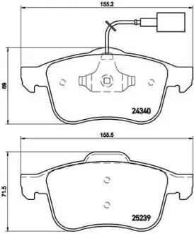 Тормозные колодки дисковые BREMBO P23 132