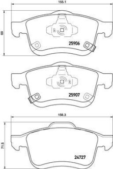 Тормозные колодки дисковые BREMBO P23 155