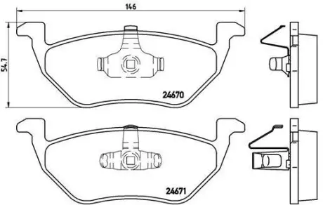 Тормозные колодки дисковые BREMBO P24 085