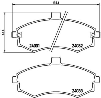 Тормозные колодки дисковые BREMBO P30 020