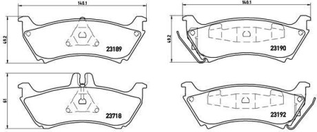 Тормозные колодки дисковые BREMBO P50 044