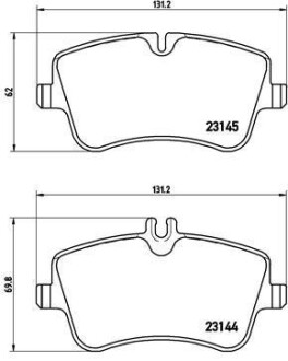 Колодка гальм. диск. MB C-CLASS (W203) передн. BREMBO P50 045