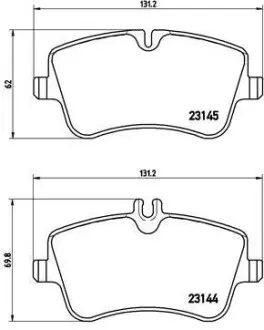 Колодка тормозов. диск. MB C-CLASS (W203) передн. (выр-во) BREMBO P50 045