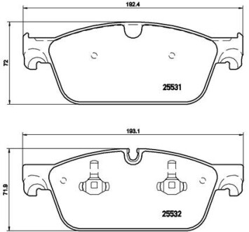 Колодка гальм. диск. передн. BREMBO P50 102