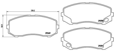 Гальмівні колодки дискові BREMBO P54 043